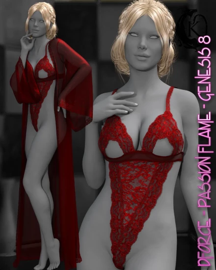 Dforce Passion Flame Lingerie G Daz Studio