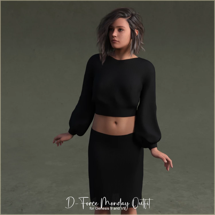 D Force Monday Outfit For Genesis 9 V9 Daz Studio