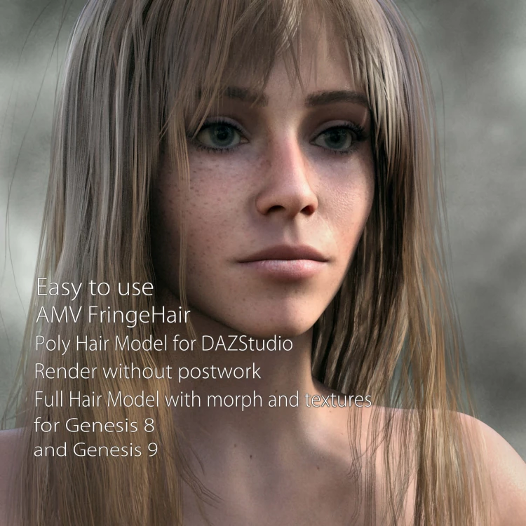 Fringe Hair for G8F and G9 › daz studio